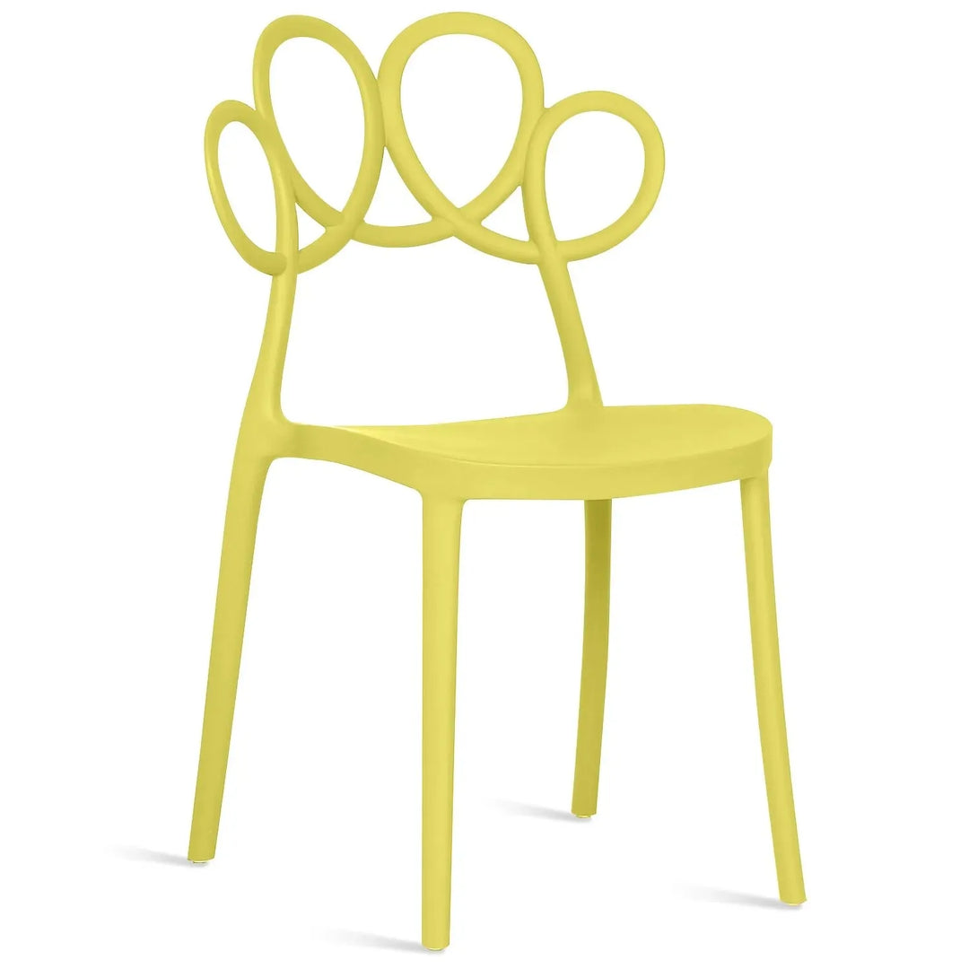 Contemporary plastic dining chair mila in panoramic view.