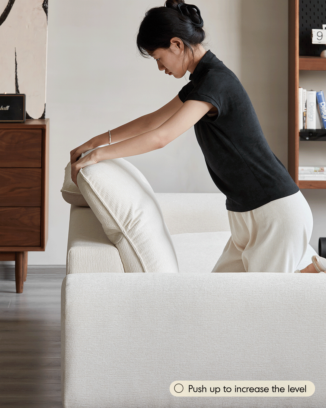 Minimalist Chenille Velvet Fabric 4 Seater Sofa DRIFT