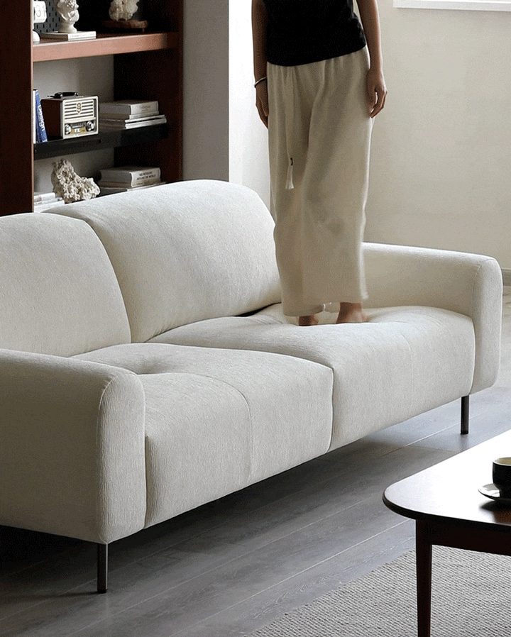 Minimalist Chenille Velvet Fabric 2 Seater Sofa DRIFT