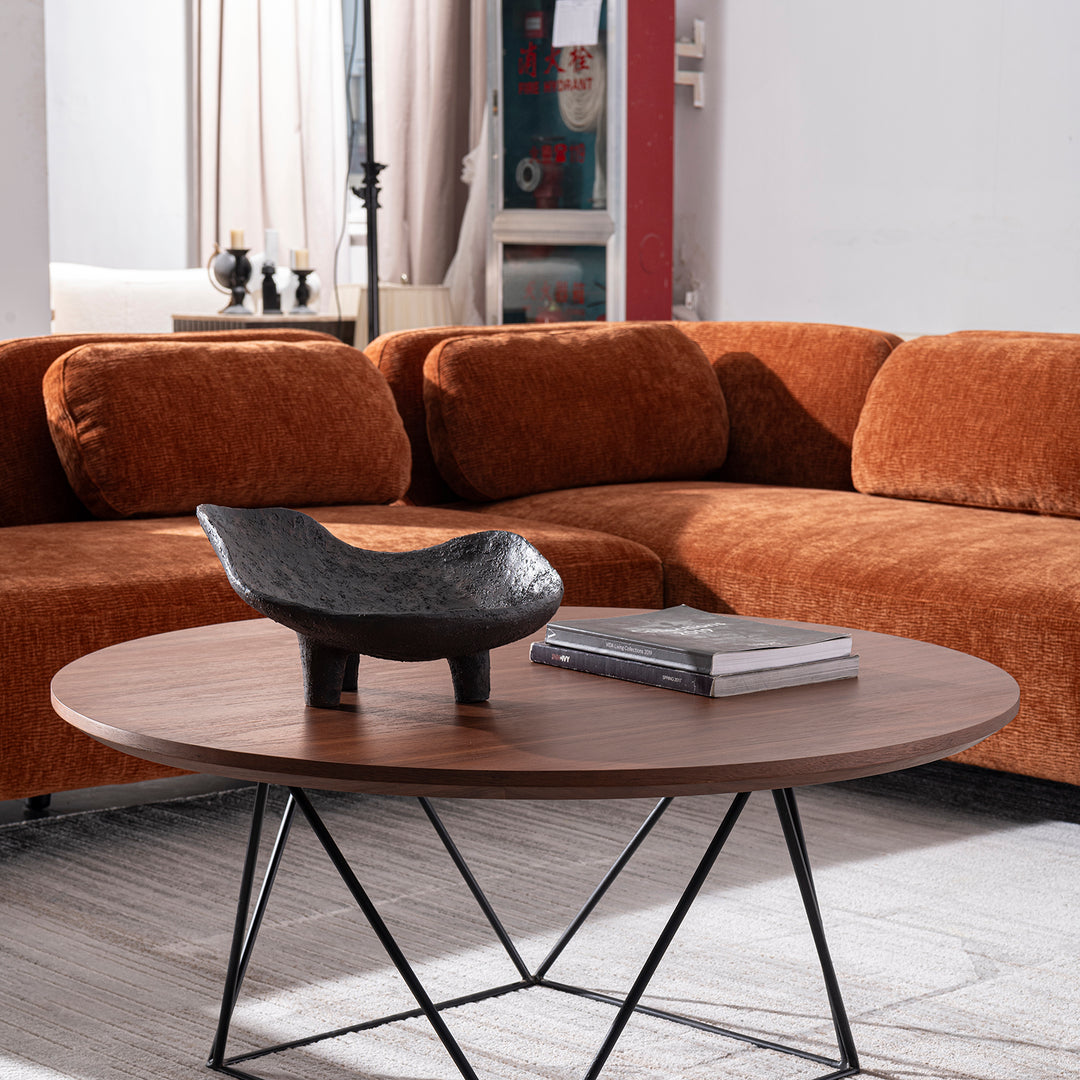 Cream velvet fabric modular l shape sectional sofa 4+l bubba in panoramic view.