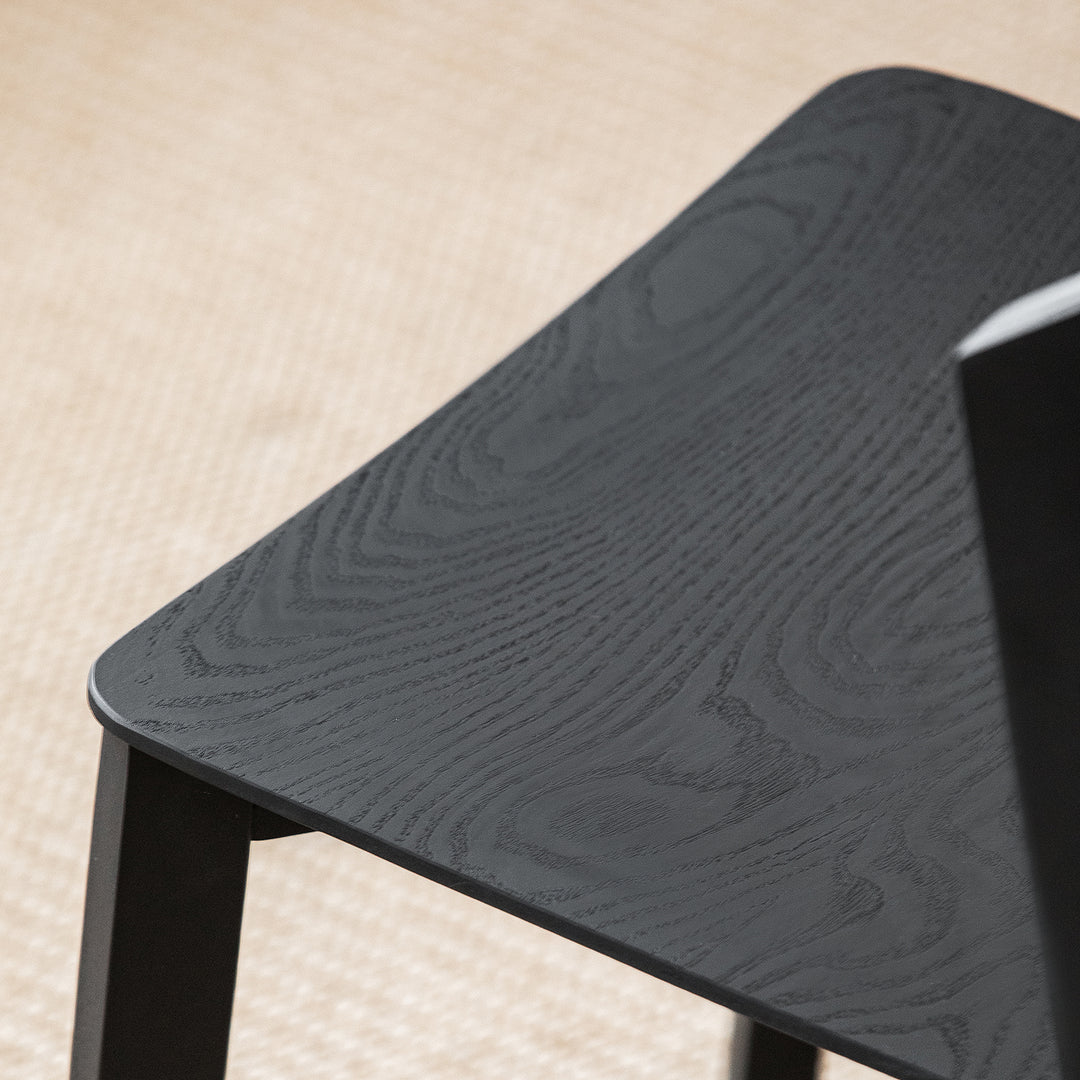 Minimalist ash wood dining chair pearl in panoramic view.