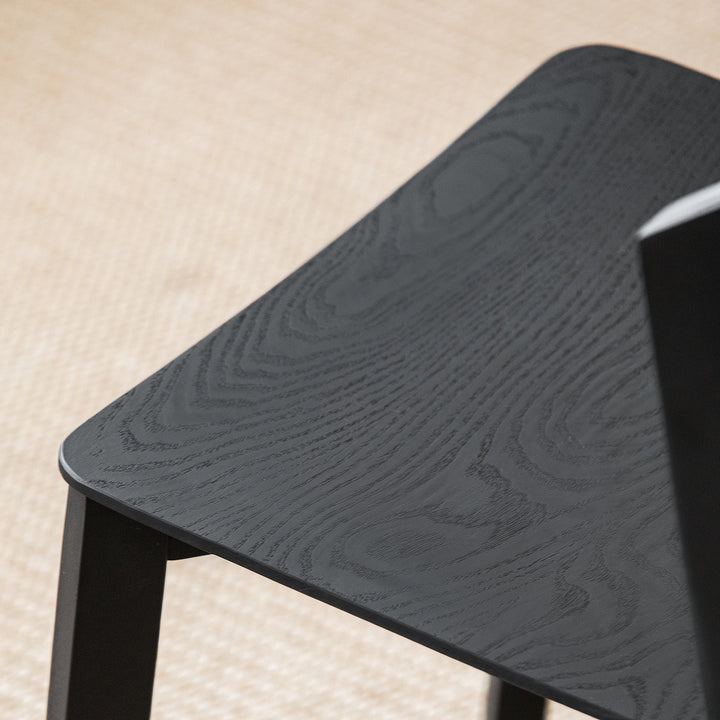 Minimalist ash wood dining chair pearl in panoramic view.