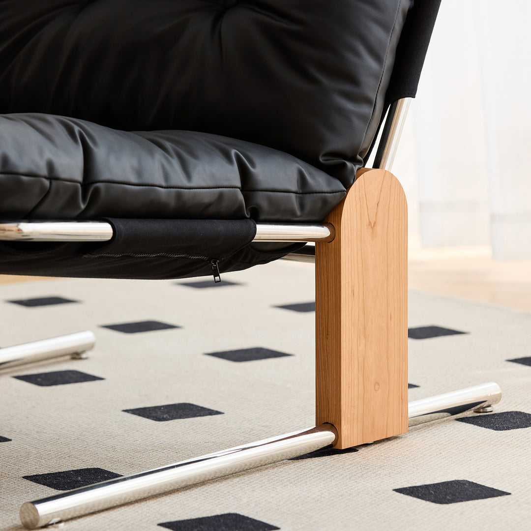 Scandinavian microfiber leather 1 seater sofa chair tessidi in still life.