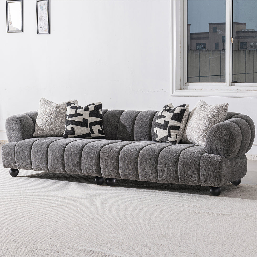Modern velvet fabric sectional 4 seater sofa raven environmental situation.