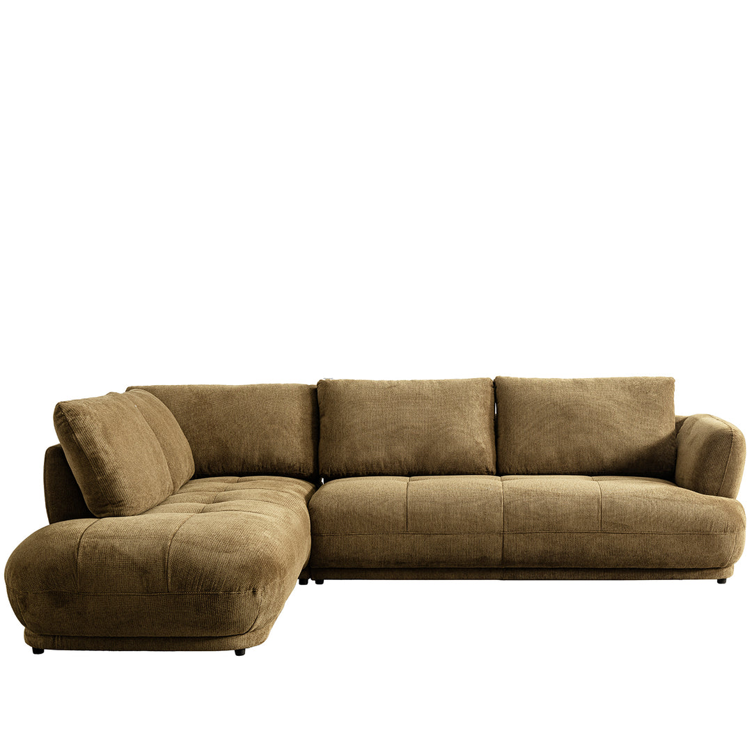 Cream cotton fabric modular l shape sectional sofa 3+l mossy detail 3.