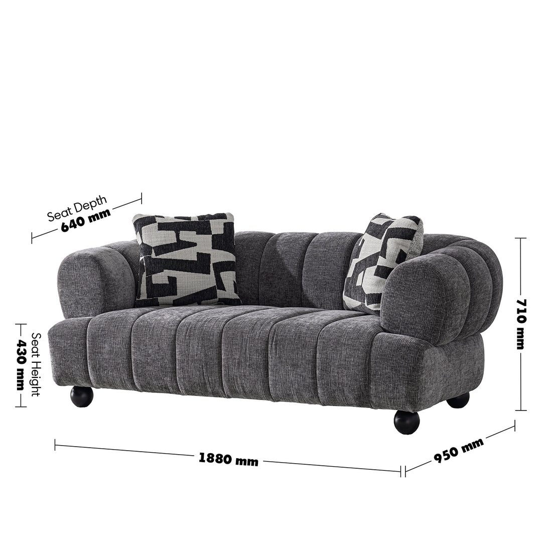 Modern velvet fabric 2 seater sofa raven size charts.