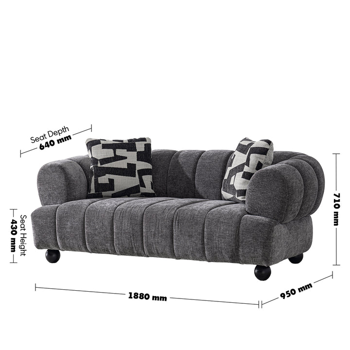 Modern velvet fabric 2 seater sofa raven size charts.