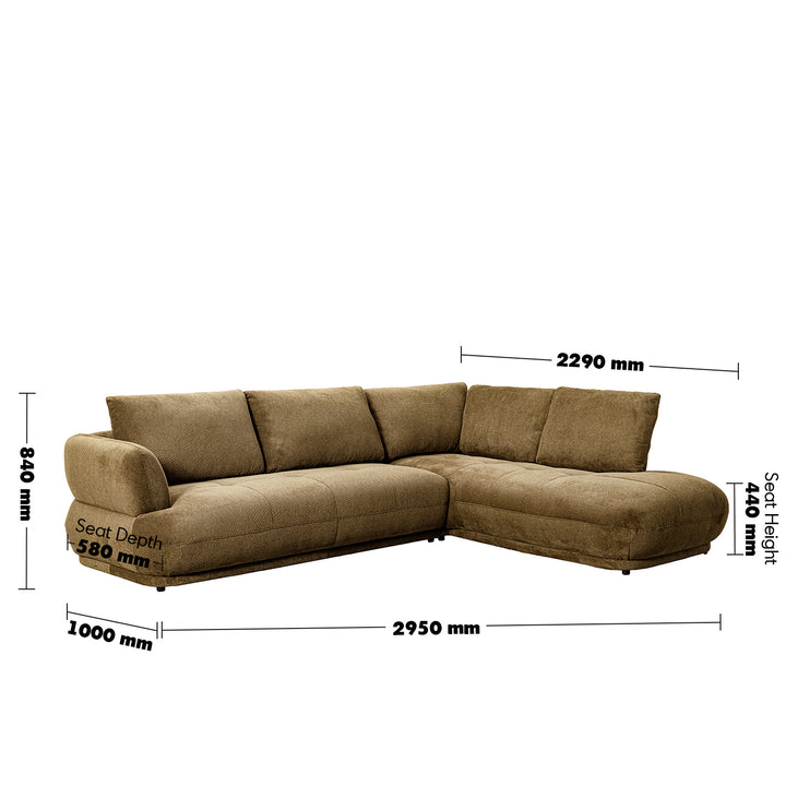 Cream cotton fabric modular l shape sectional sofa 3+l mossy size charts.