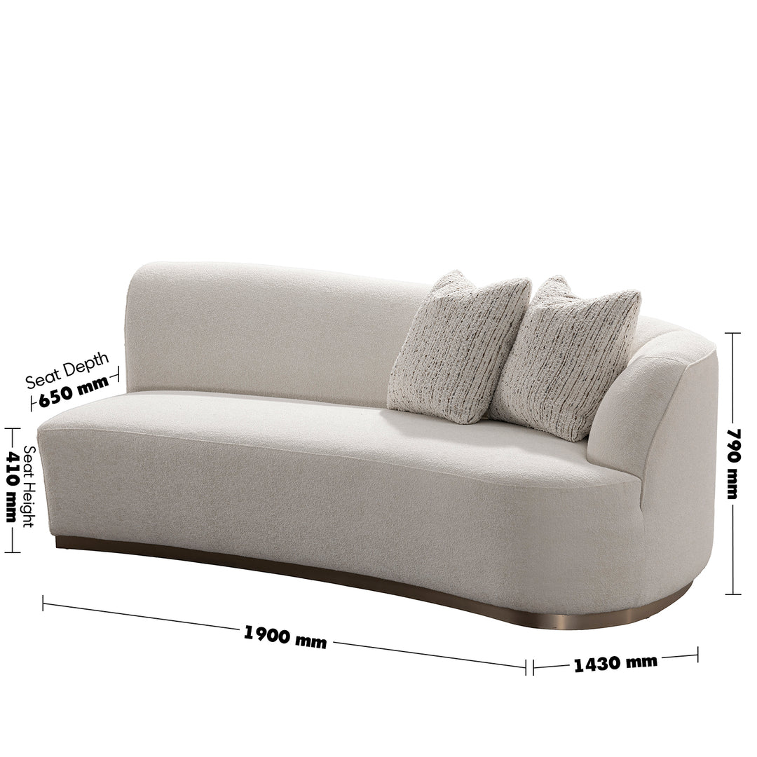 Modern boucle fabric modular corner 2 seater sofa loomi size charts.