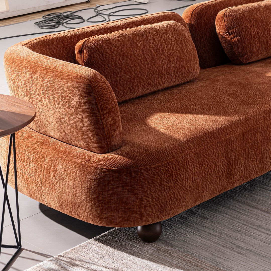 Cream velvet fabric modular l shape sectional sofa 4+l bubba in still life.