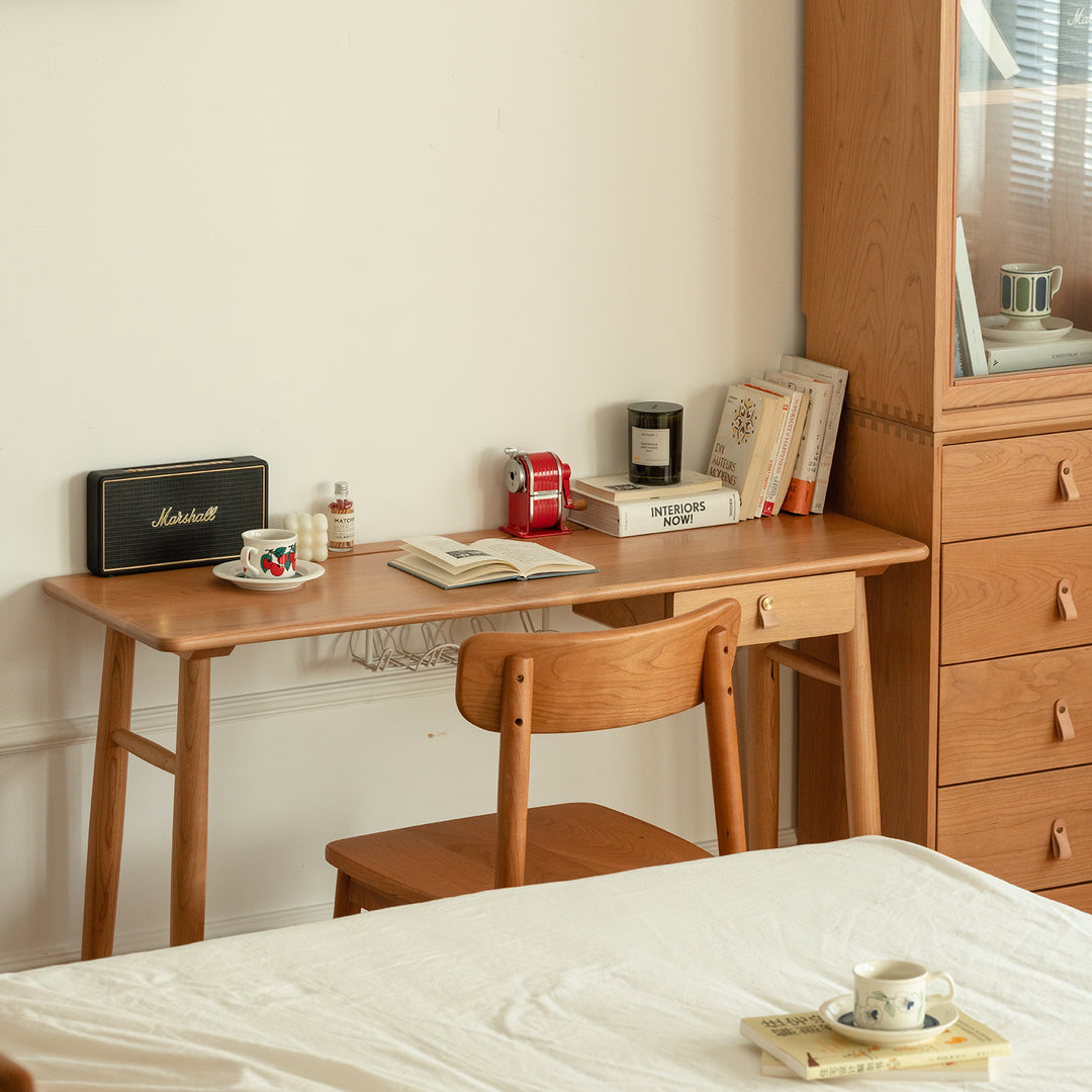 Scandinavian cherry wood study table kashima conceptual design.