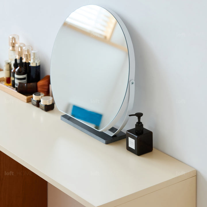 Scandinavian cherry wood dressing table timeless conceptual design.