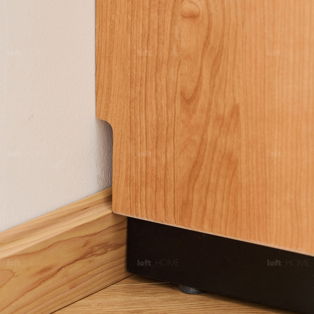 Scandinavian cherry wood dressing table timeless layered structure.