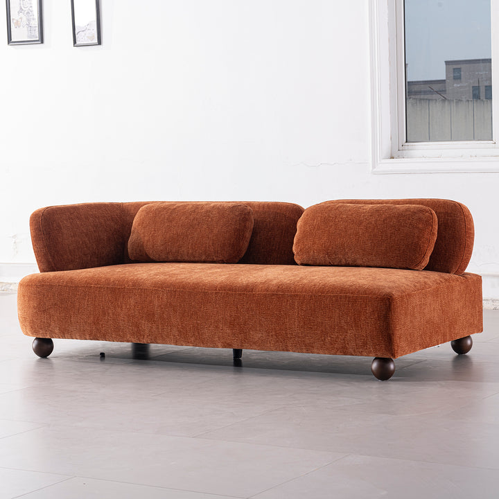 Cream velvet fabric modular corner 3 seater sofa bubba layered structure.