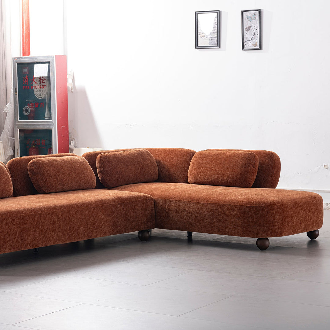 Cream velvet fabric modular l shape sectional sofa 4+l bubba detail 1.