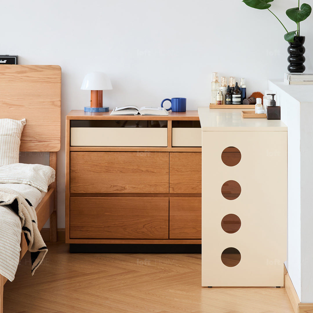 Scandinavian cherry wood dressing table timeless detail 1.
