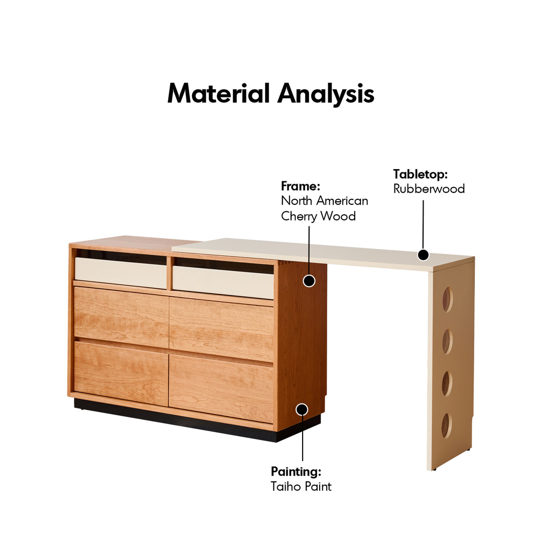 Scandinavian cherry wood dressing table timeless detail 3.