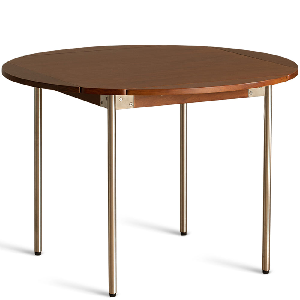 Vintage boxwood extendable round dining table season in white background.