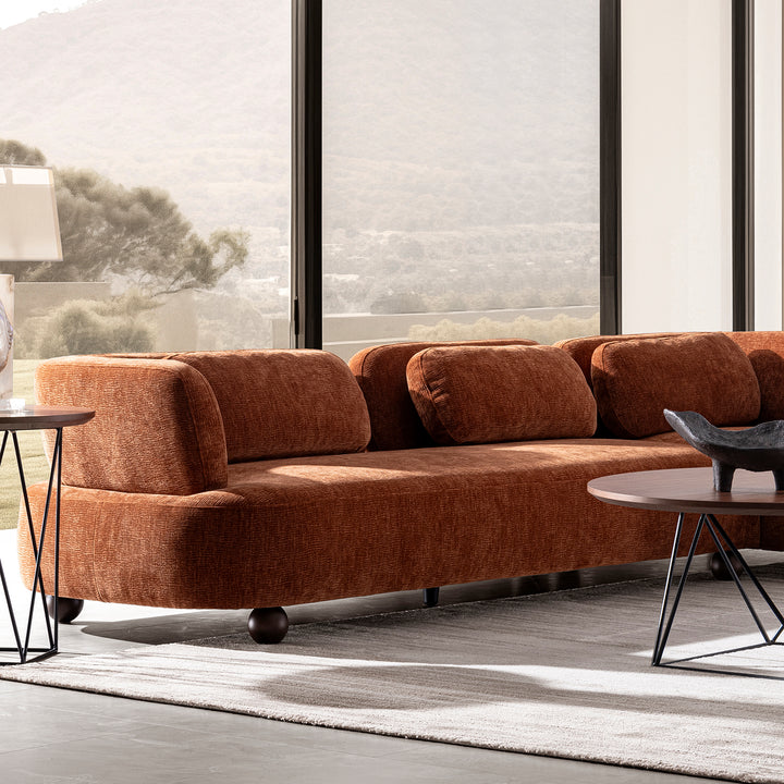 Cream velvet fabric modular corner 3 seater sofa bubba primary product view.