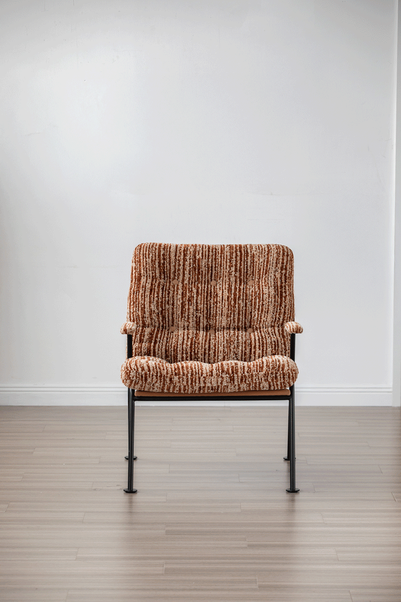 Vintage Chenille Velvet Fabric 1 Seater Sofa DUOERAN