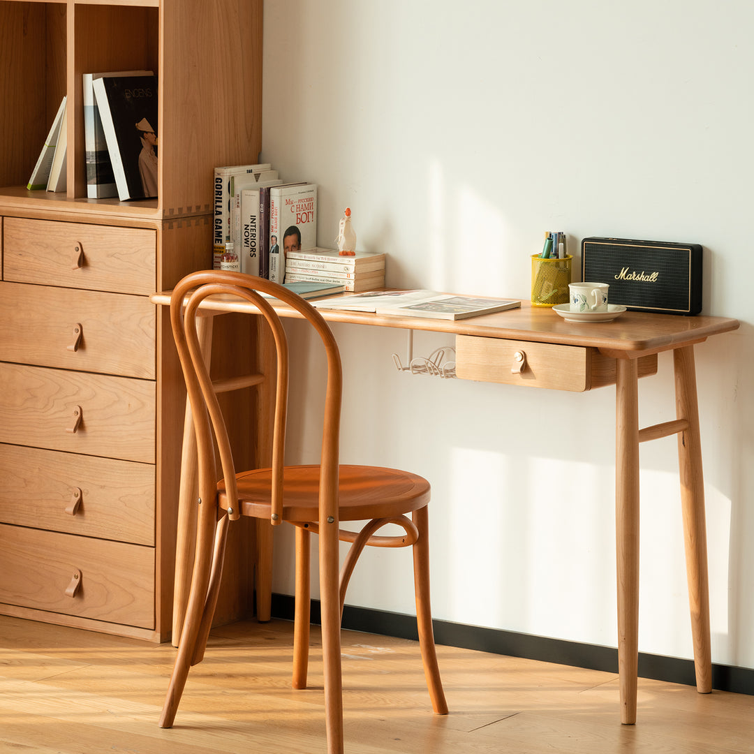 Scandinavian cherry wood study table kashima primary product view.