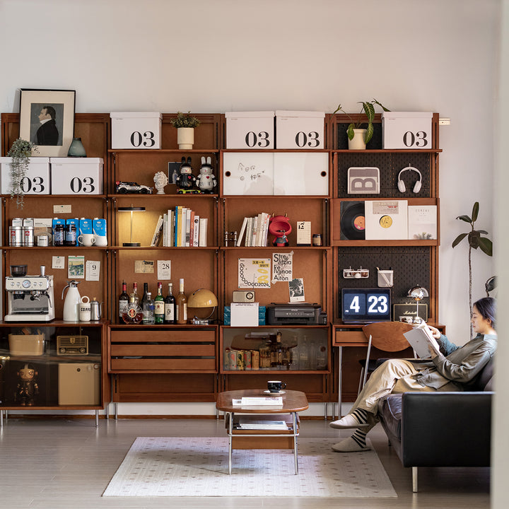 Vintage boxwood modular hanging wall shelf system muse living primary product view.