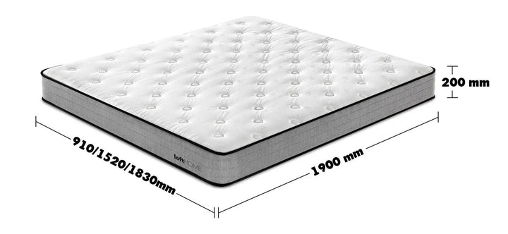 20cm pocket spring mattress sky size charts.