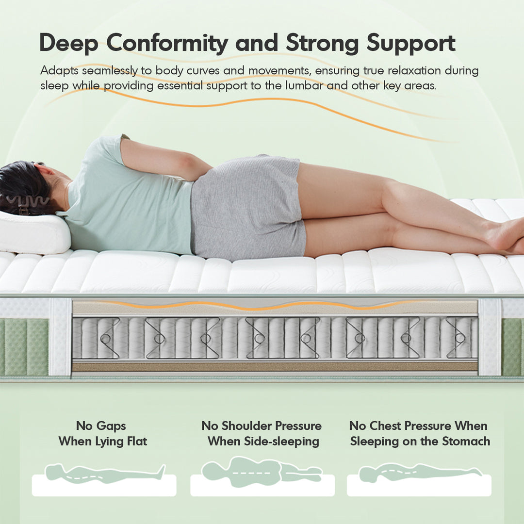 22cm natural latex jute fiber pocket spring double side mattress forest situational feels.