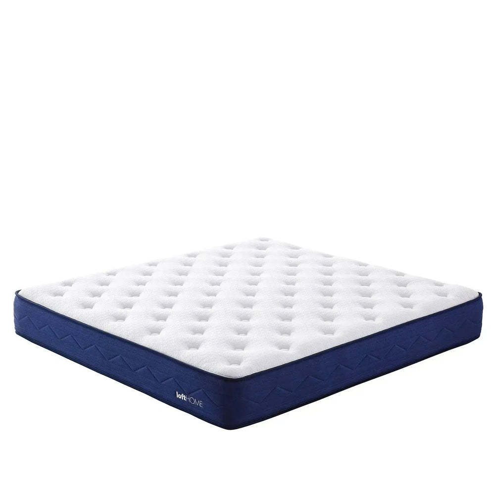 23cm pocket spring mattress wave in white background.