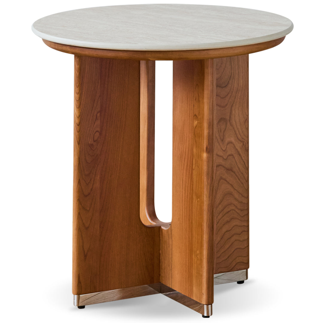 Scandinavian sintered stone coffee table set shells in white background.