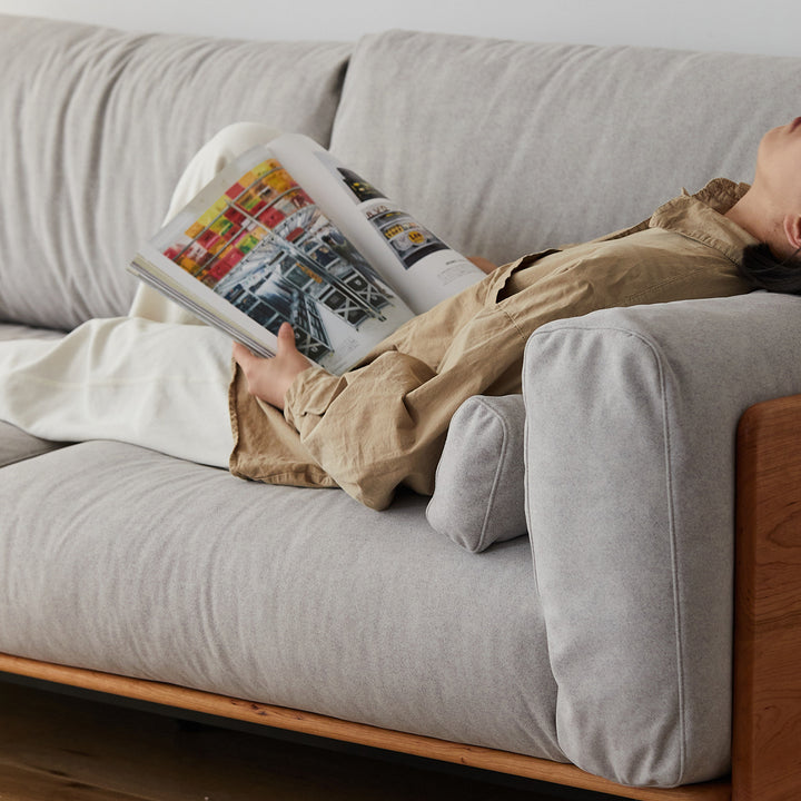 Scandinavian premium cotton fabric sofa cover in details.