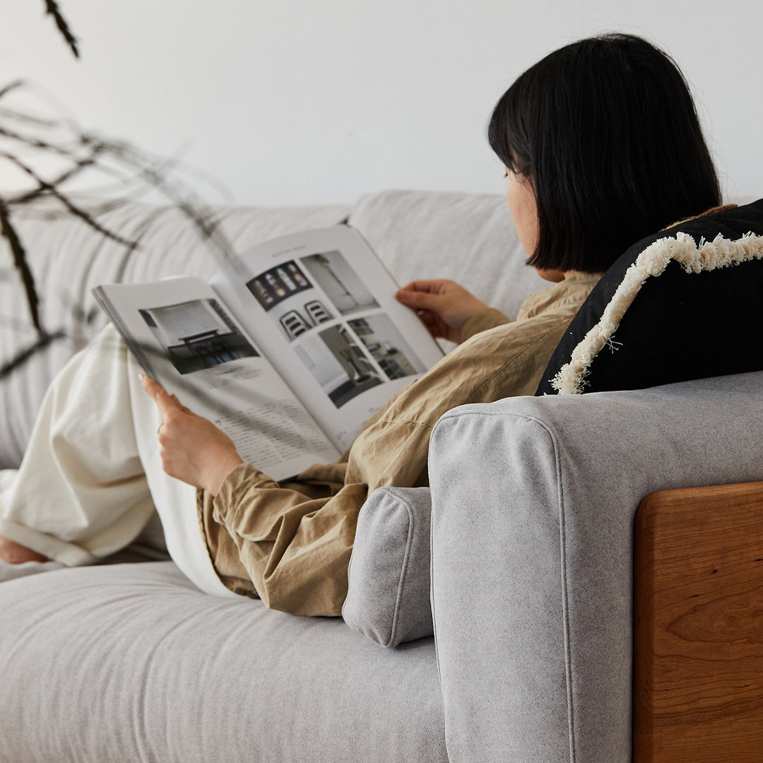 Scandinavian premium cotton fabric sofa cover with context.