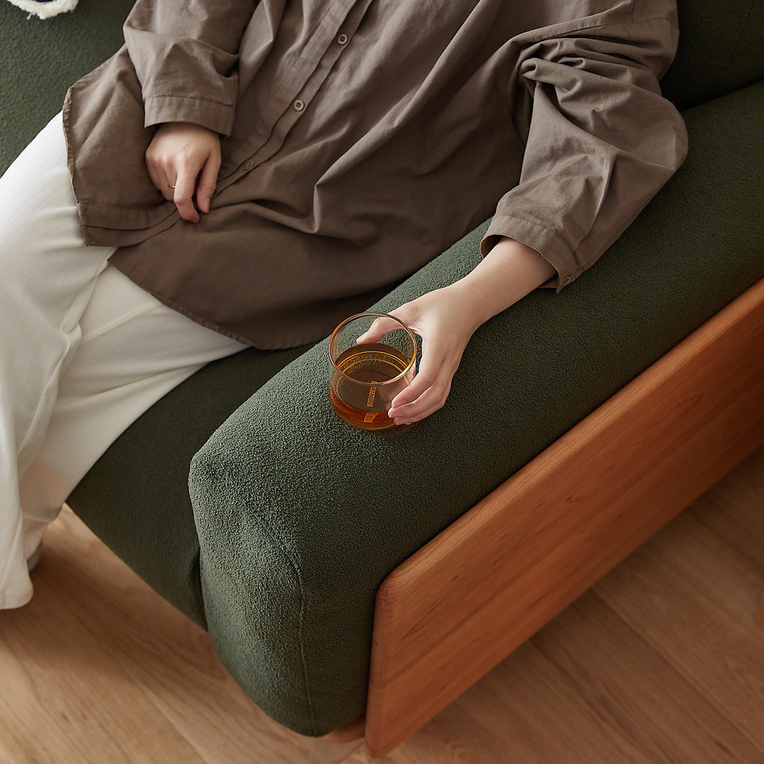 Scandinavian premium boucle fabric sofa cover detail 2.