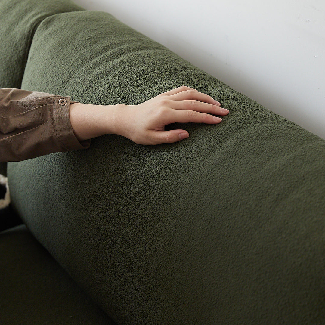 Scandinavian premium boucle fabric sofa cover detail 3.