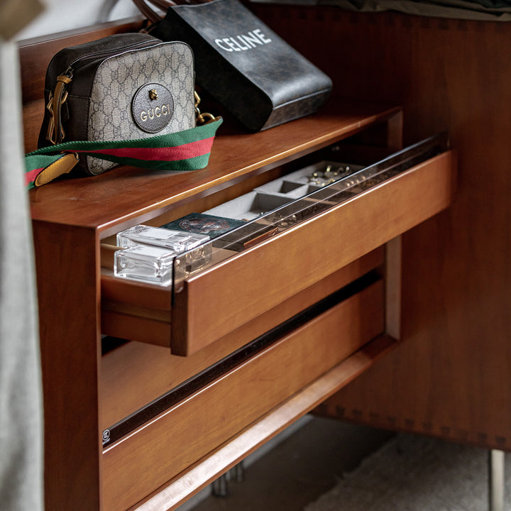 Vintage boxwood modular hanging wall shelf system muse detail 1.