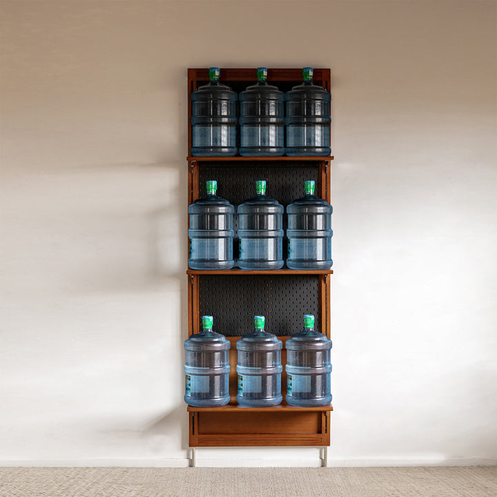 Vintage boxwood modular hanging wall shelf system muse living detail 7.