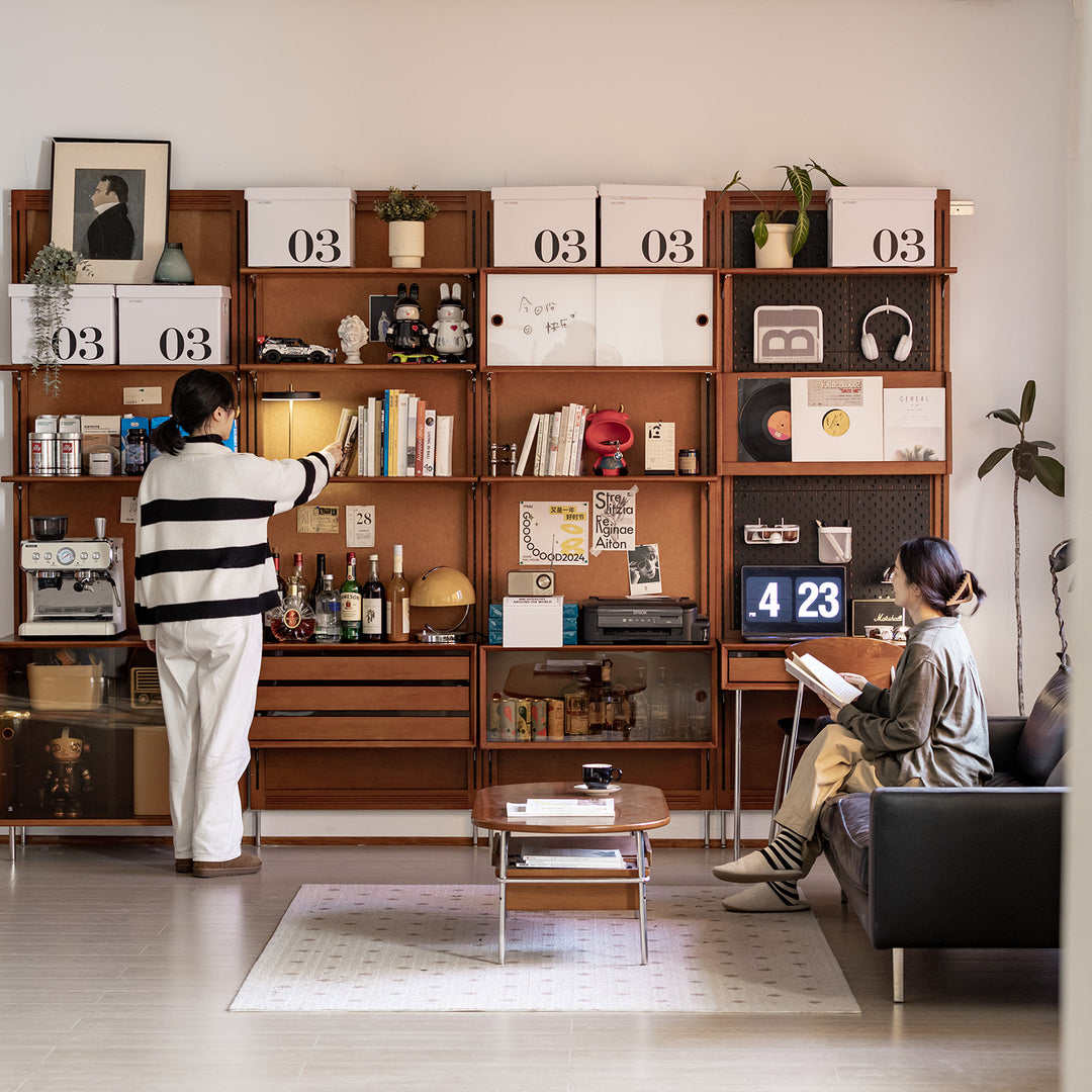 Vintage boxwood modular hanging wall shelf system muse living color swatches.