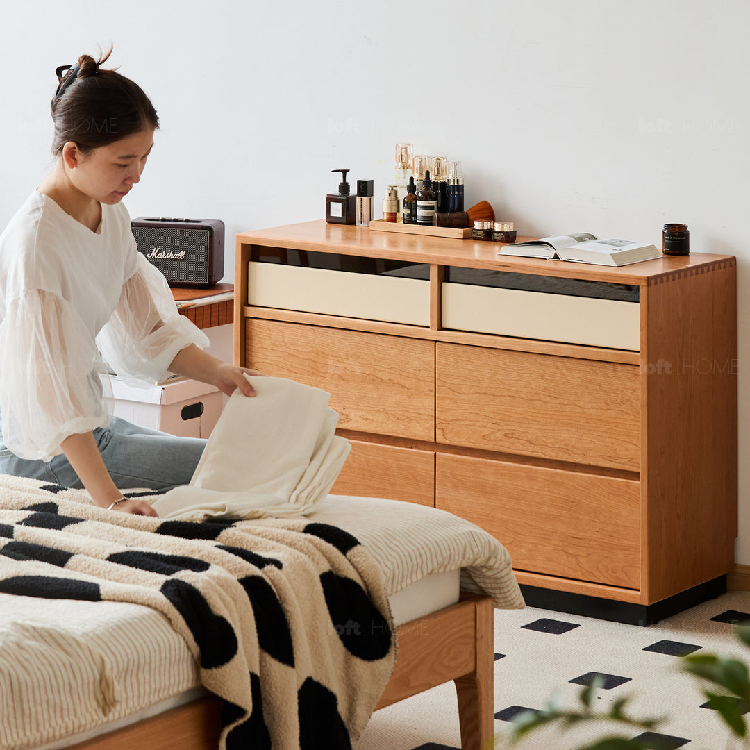 Scandinavian cherry wood chest of drawers timeless 6 conceptual design.