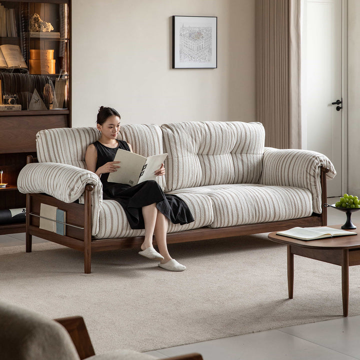 Scandinavian chenille velvet fabric walnut wood 3 seater sofa sofa open backed size charts.