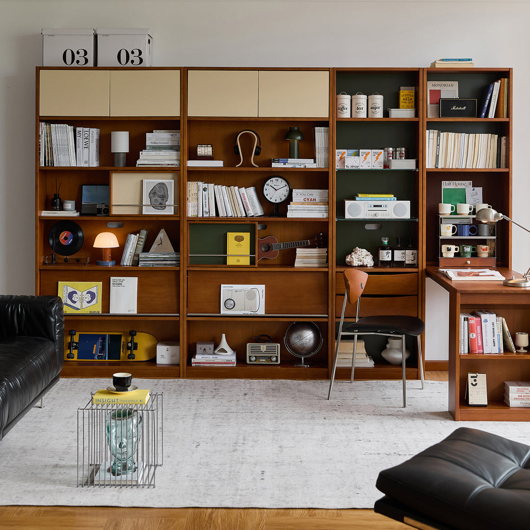 Vintage boxwood extendable study desk boodshelf mies size charts.