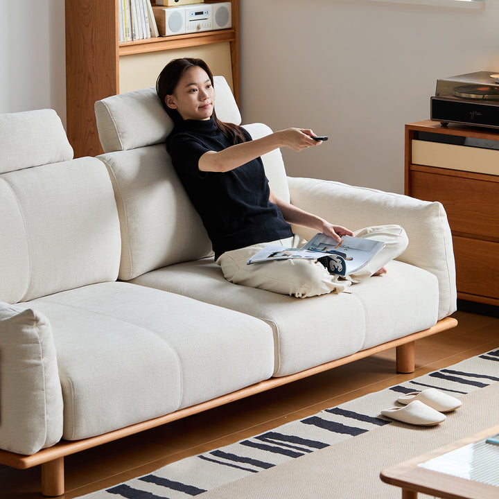 Scandinavian mixed weave fabric 3 seater sofa bessen material variants.