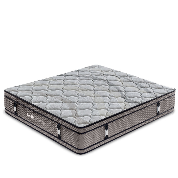 40cm latex gel memory foam pocket spring double sided mattress ocean in white background.