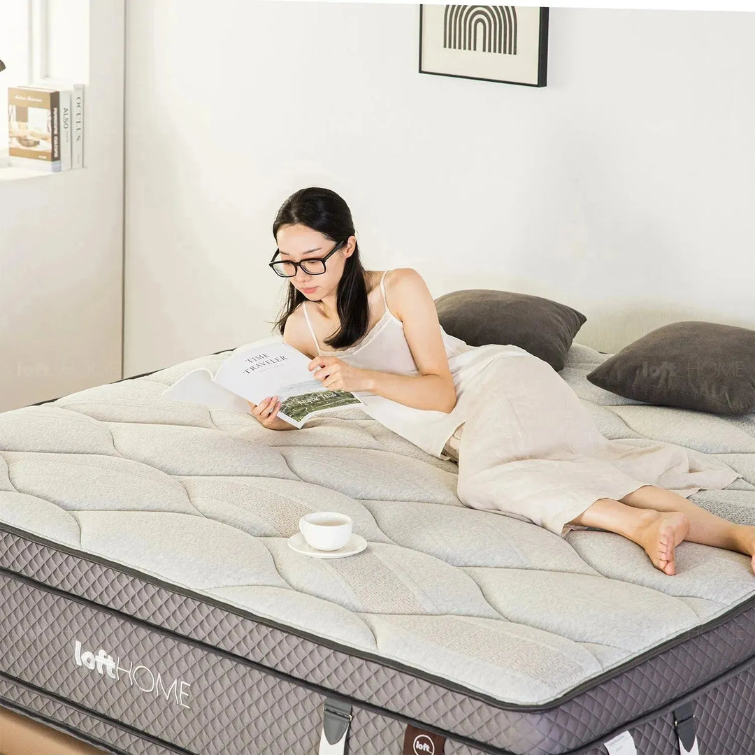 40cm latex gel memory foam pocket spring double sided mattress ocean in panoramic view.