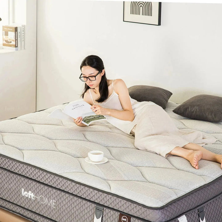 40cm latex gel memory foam pocket spring double sided mattress ocean in panoramic view.