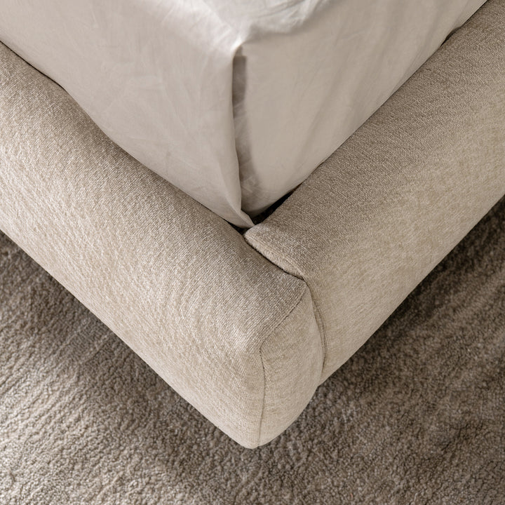 Contemporary velvet fabric bed standard detail 3.