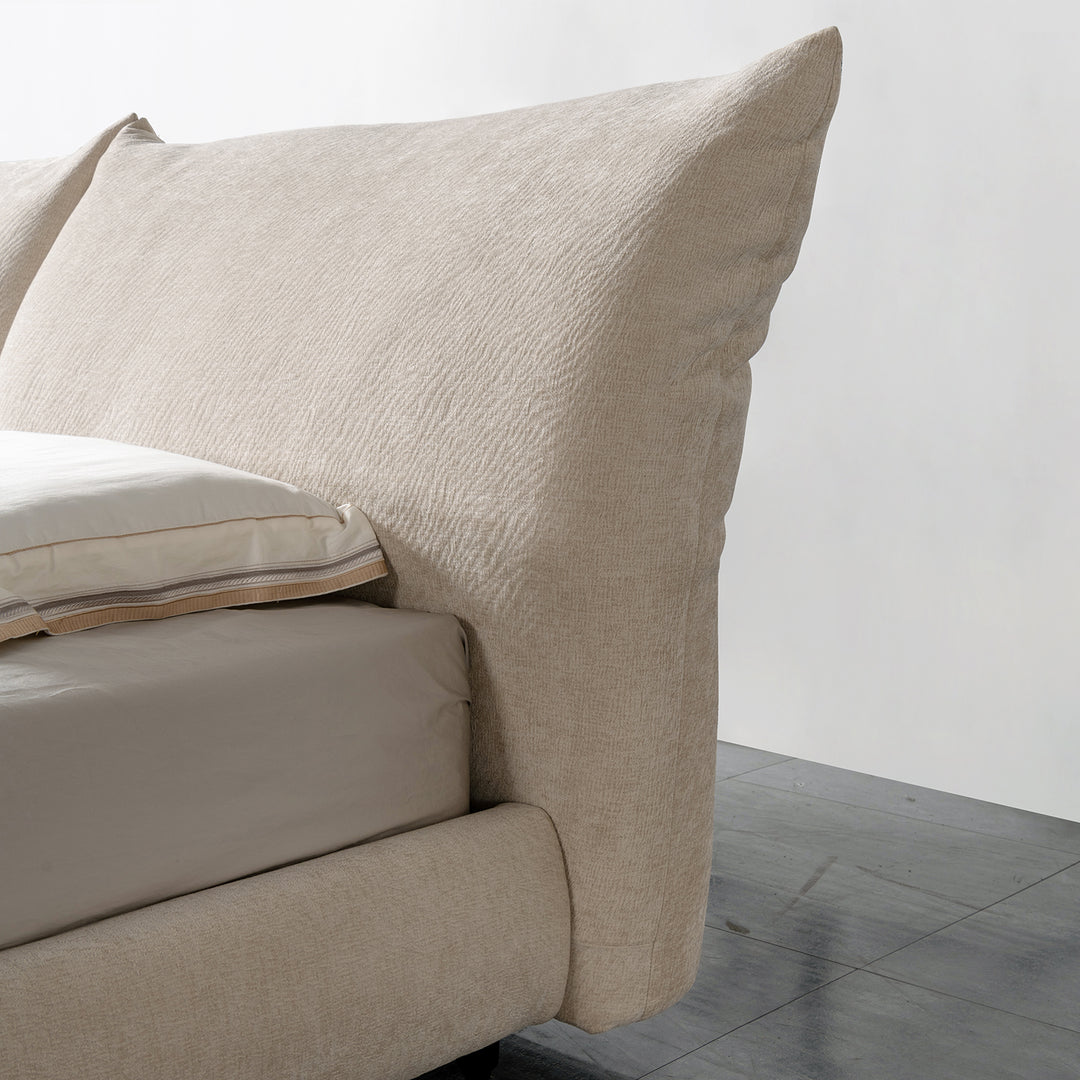 Contemporary velvet fabric bed standard detail 1.