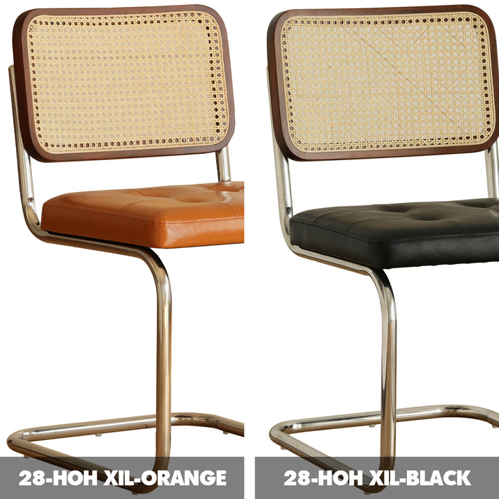 Vintage rattan pu leather dining chair hoh xil color swatches.