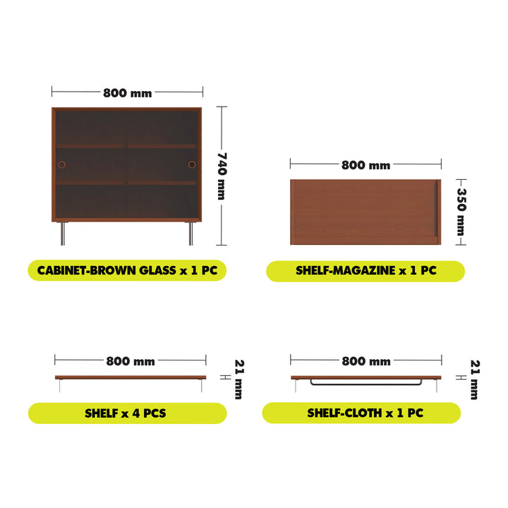 Vintage Boxwood Modular Hanging Wall Shelf System MUSE ENTRYWAY