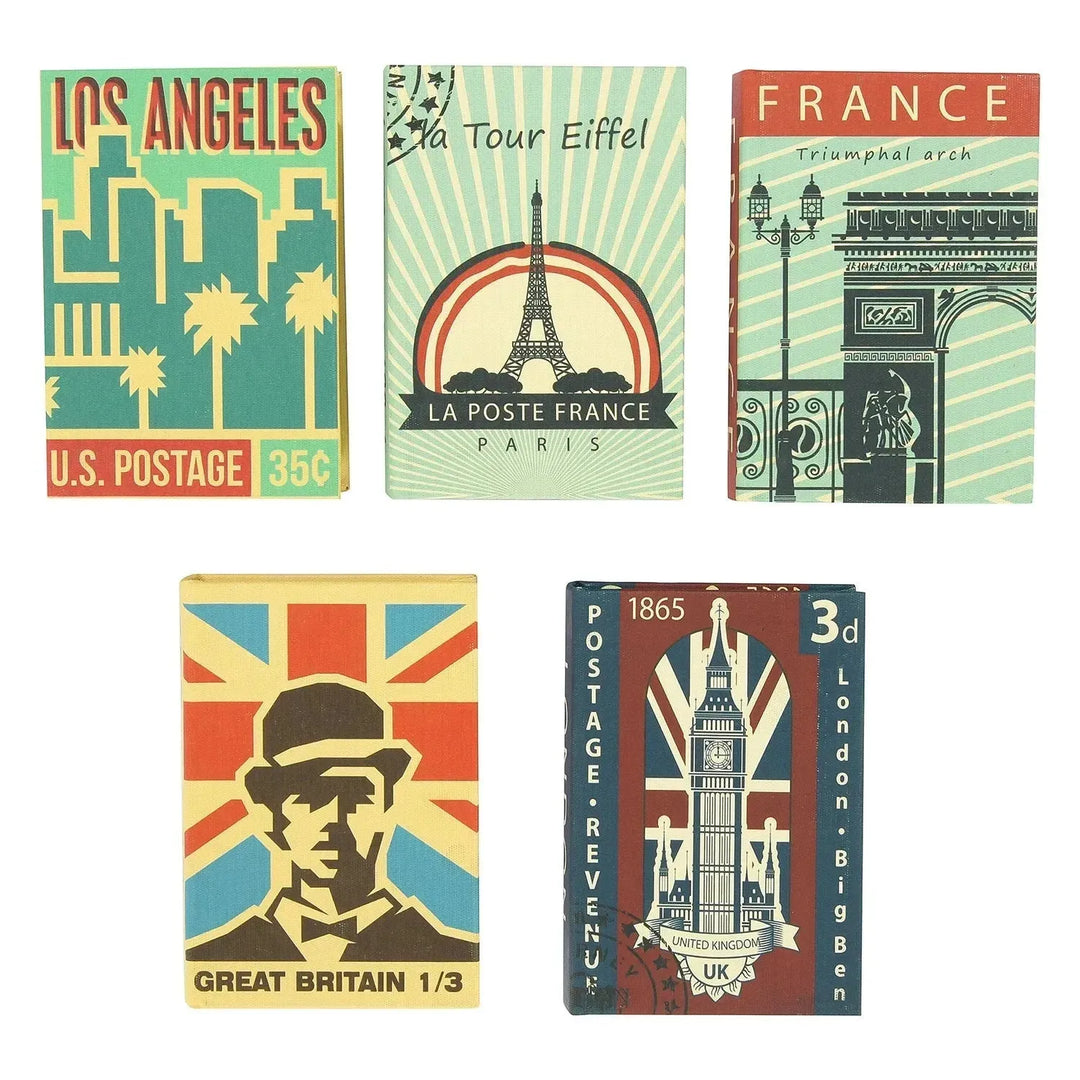 5-1/2"l x 3-3/4"w mdf & canvas book storage box, 5 styles decor with context.