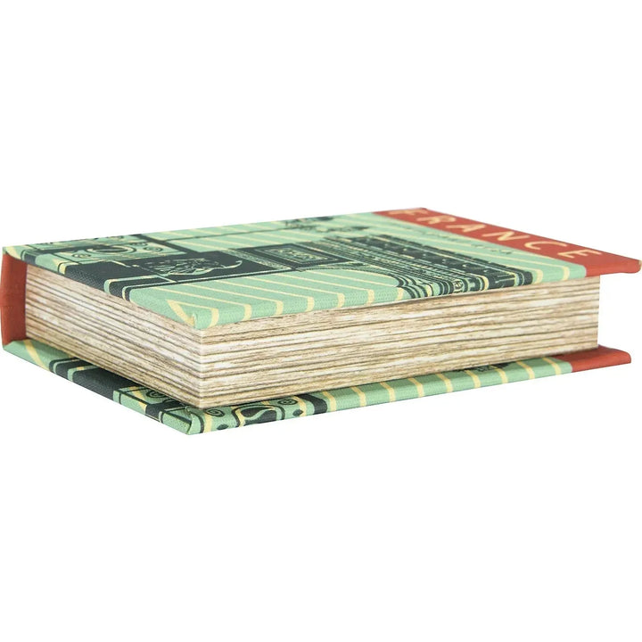 5-1/2"l x 3-3/4"w mdf & canvas book storage box, 5 styles decor color swatches.